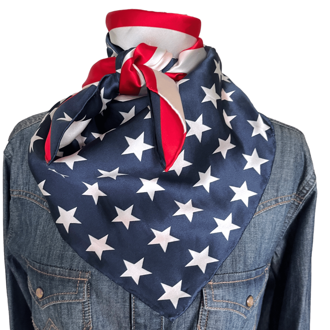 patriotic wild rags red, white and blue silk scarves