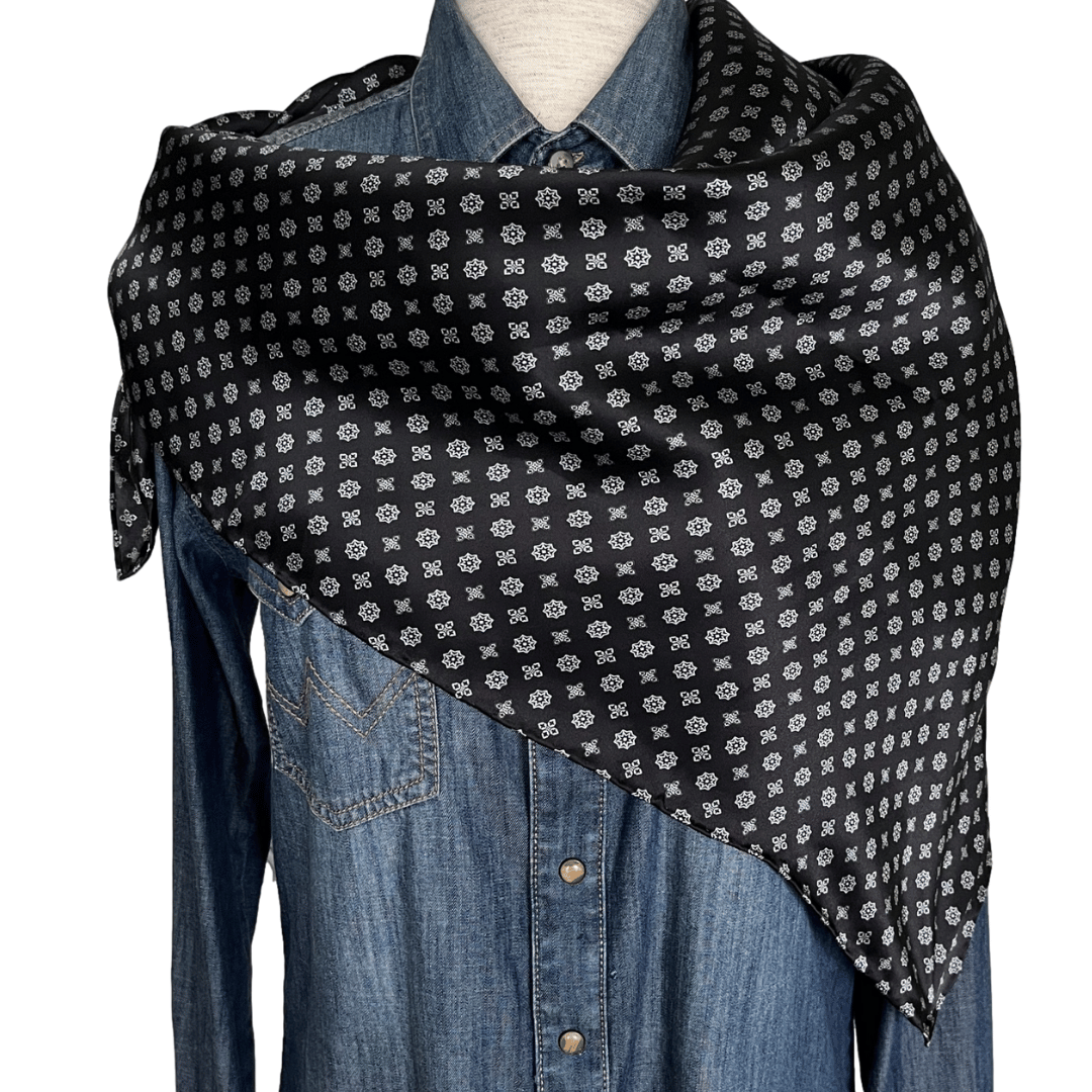 Black Silk Wild Rag Scarf