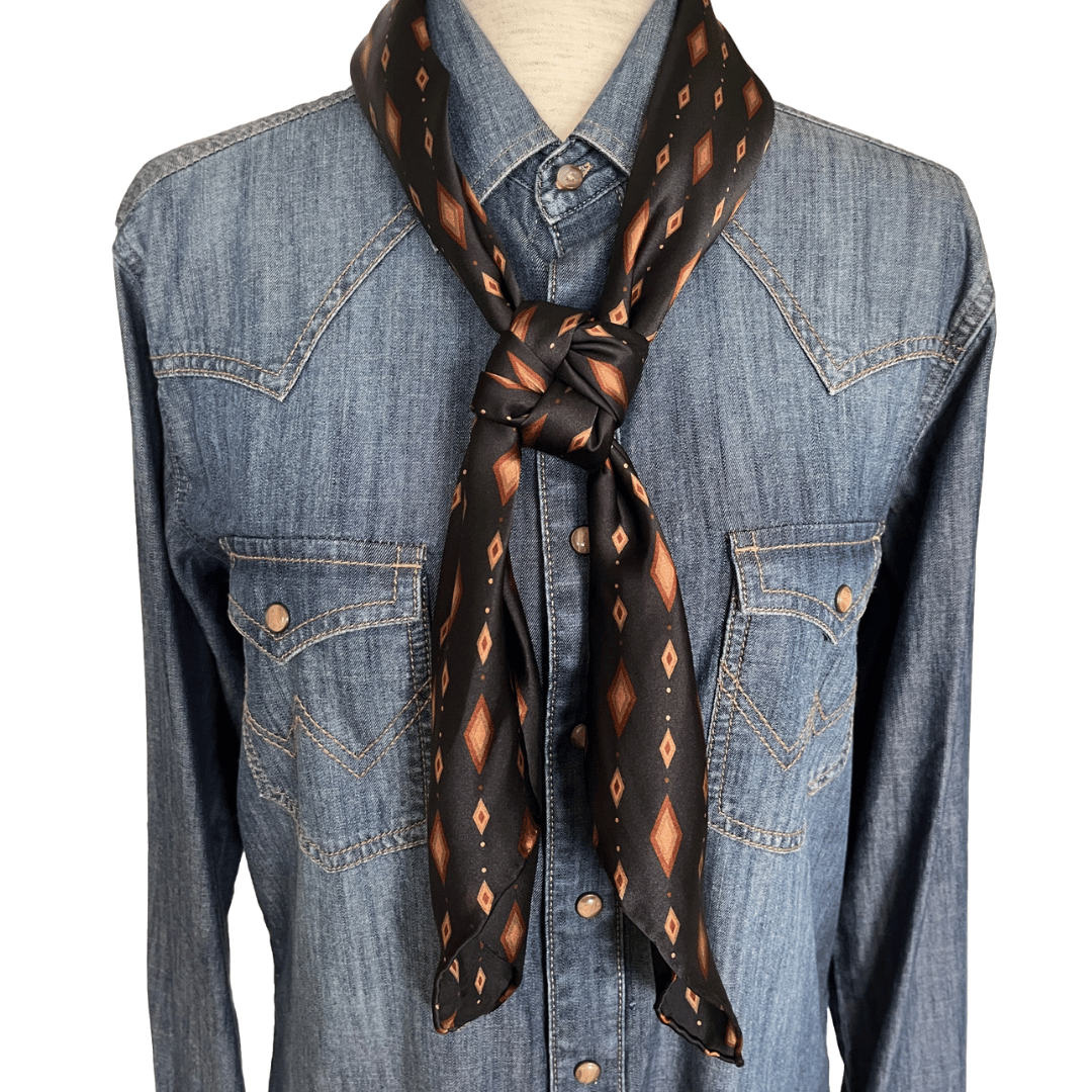 Black silk wild rag scarf