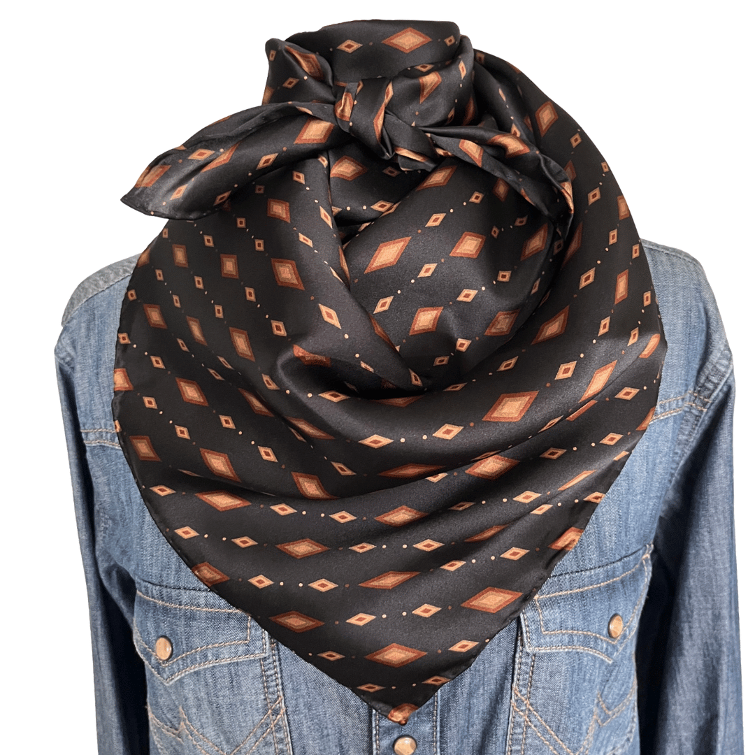 Black silk wild rag scarf