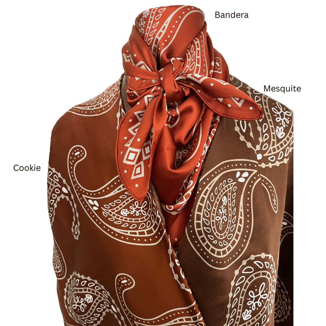 Burnt Orange wild rag compared to sienna and brown wild rags