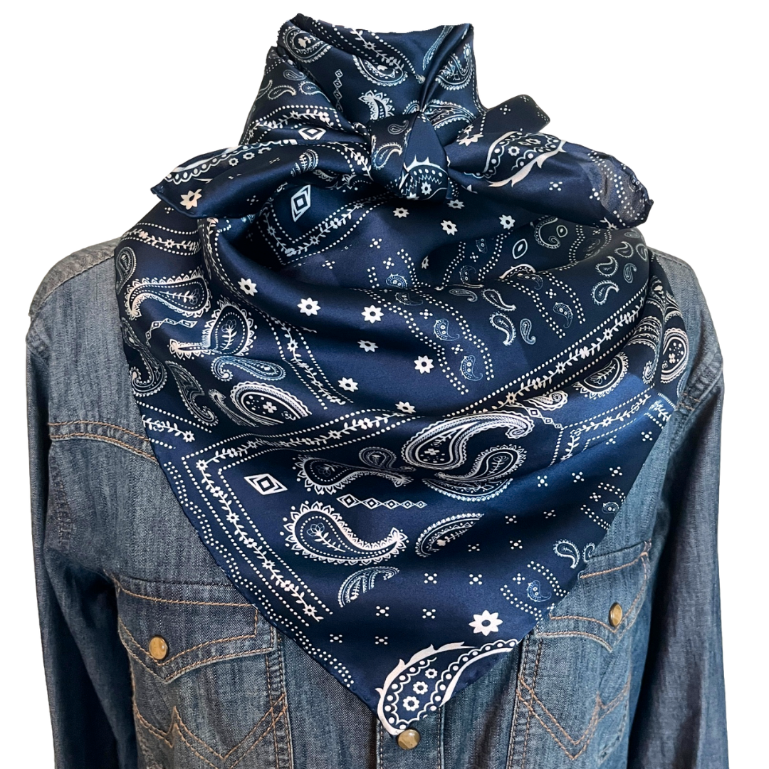 silk wild rag blue paisley