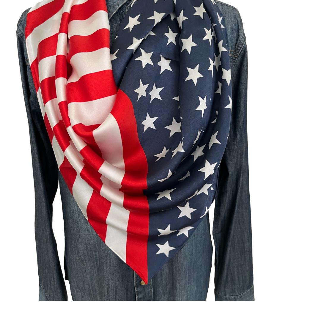 American flag silk scarf