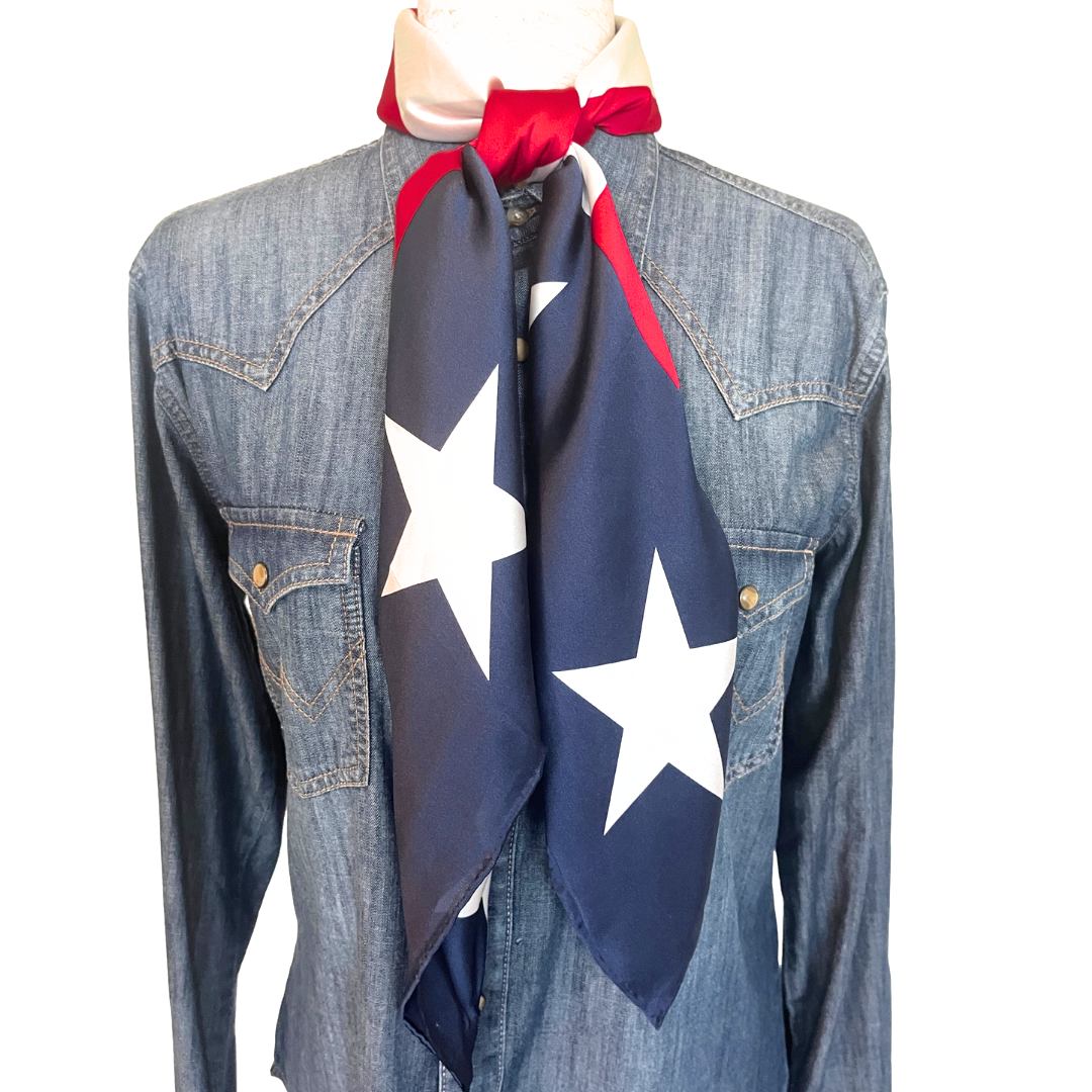 patriotic wild rag silk scarf