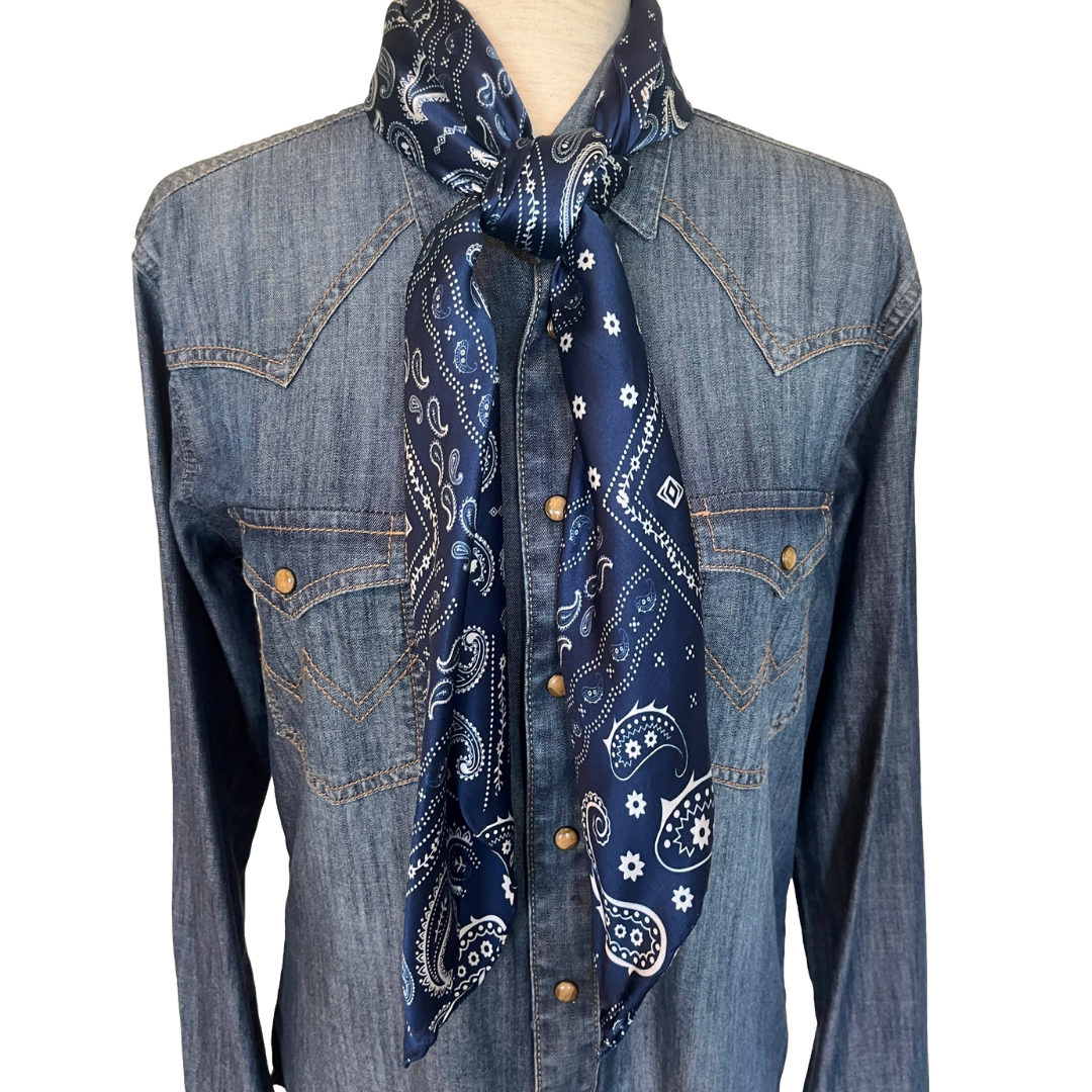 silk wild rag blue paisley