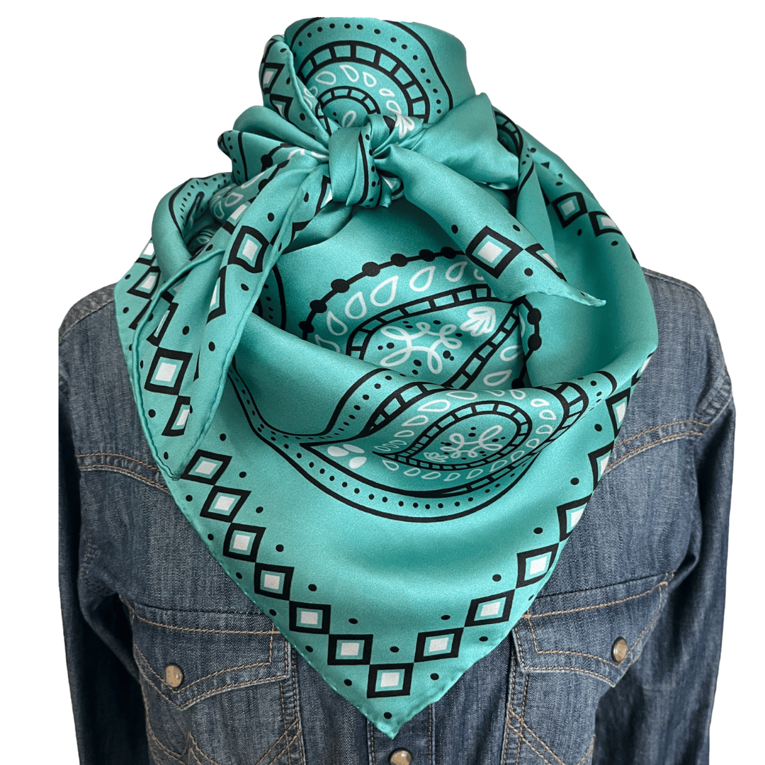 Paisley Wild Rags (Pagosa) Turquoise Silk Scarf