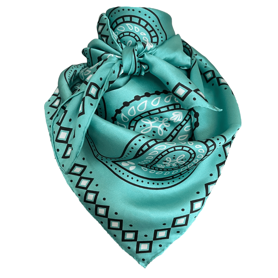 Paisley Wild Rags (Pagosa) Turquoise Silk Scarf