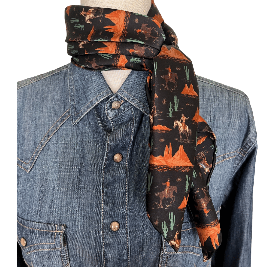 black silk cowboy scarf