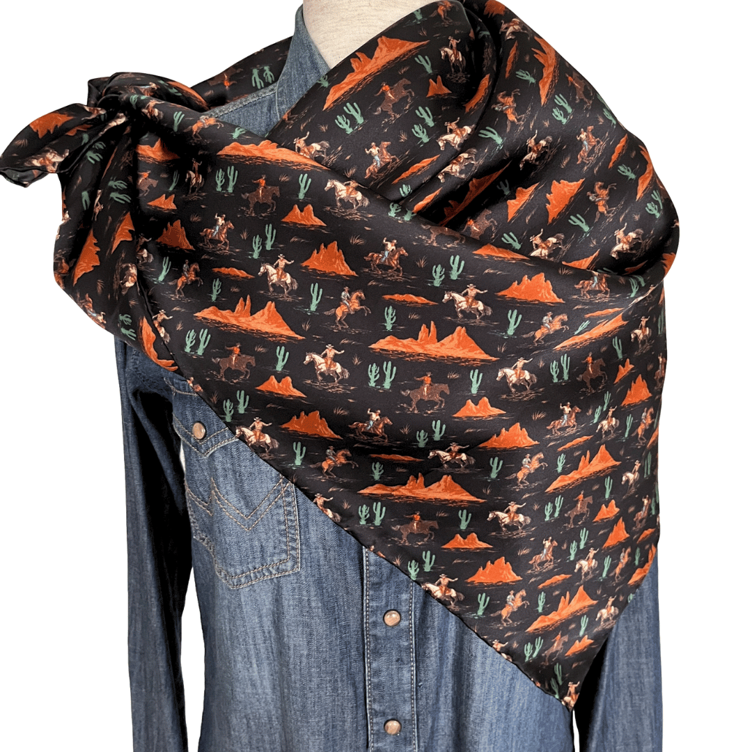 Desert Rider at Midnight Silk Wild Rag