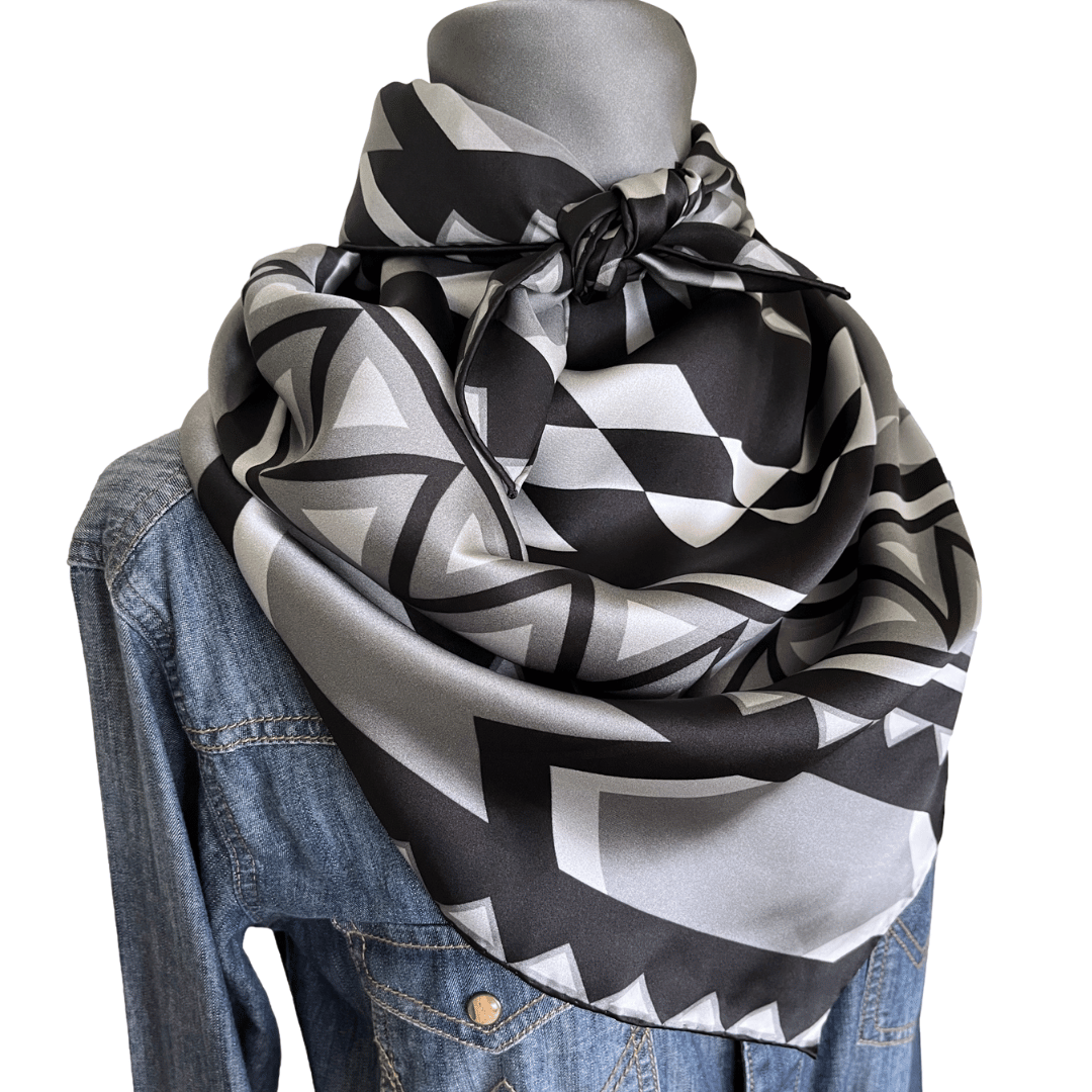 Black silk cowboy scarf wild rag