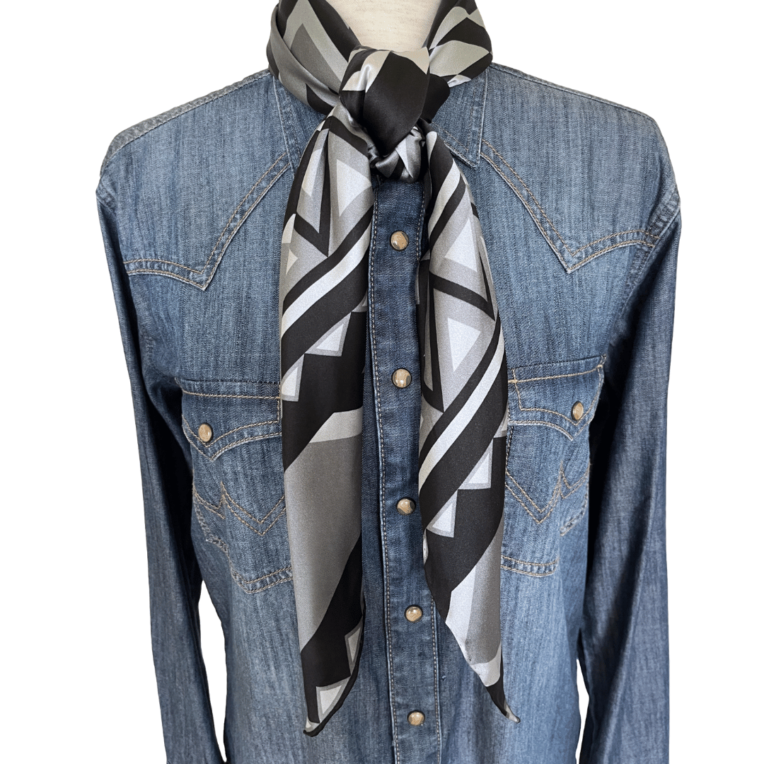 Black silk cowboy scarf wild rag