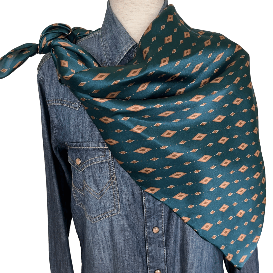 Blue wild rag silk scarf