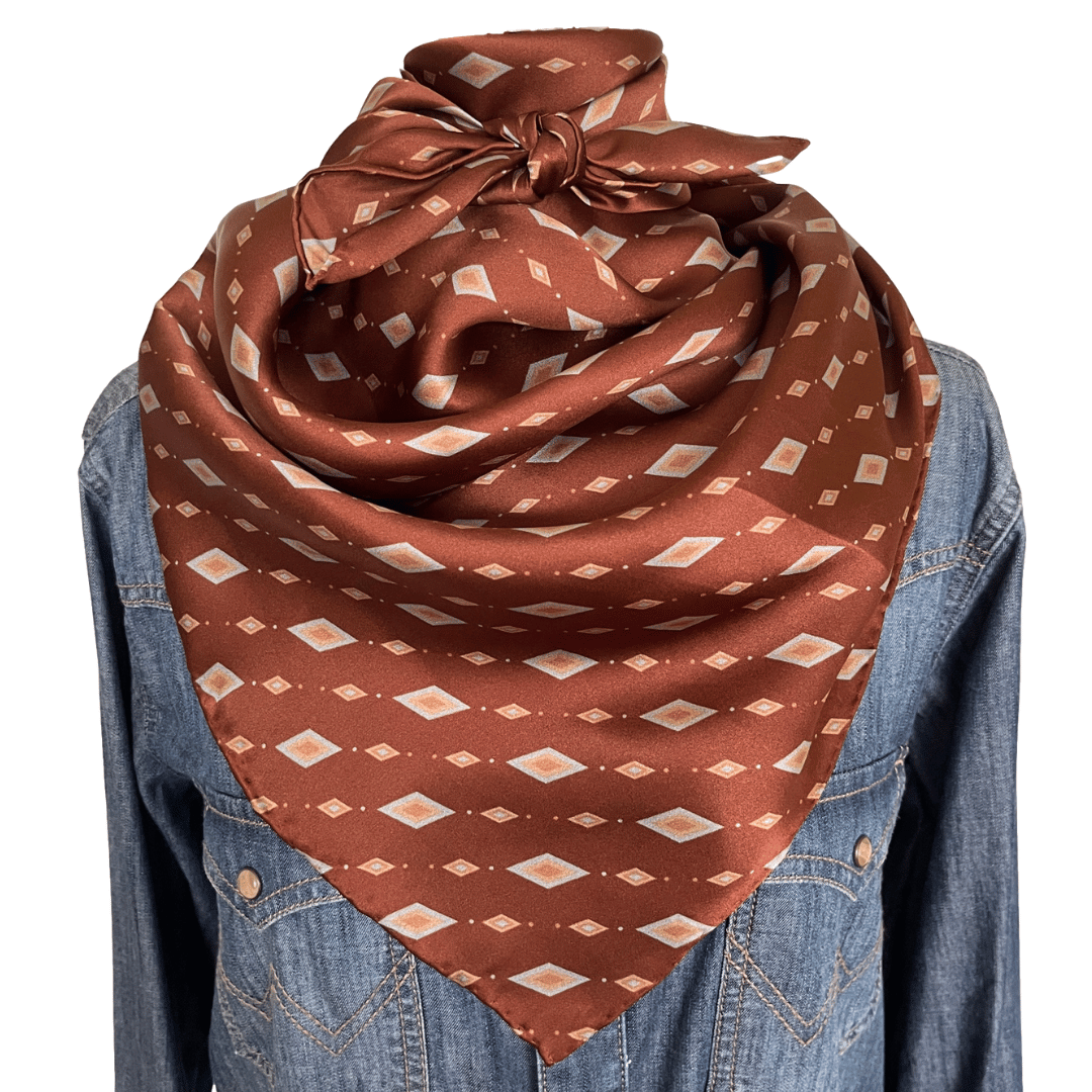 Brown silk wild rag scarf