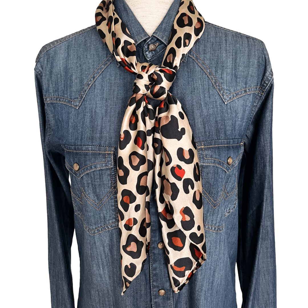 leopard print silk wild rag scarf