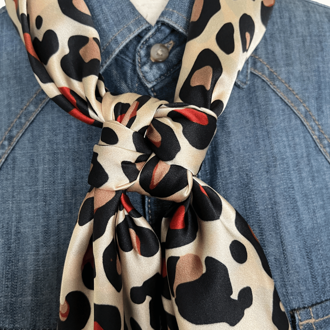 leopard print silk wild rag scarf