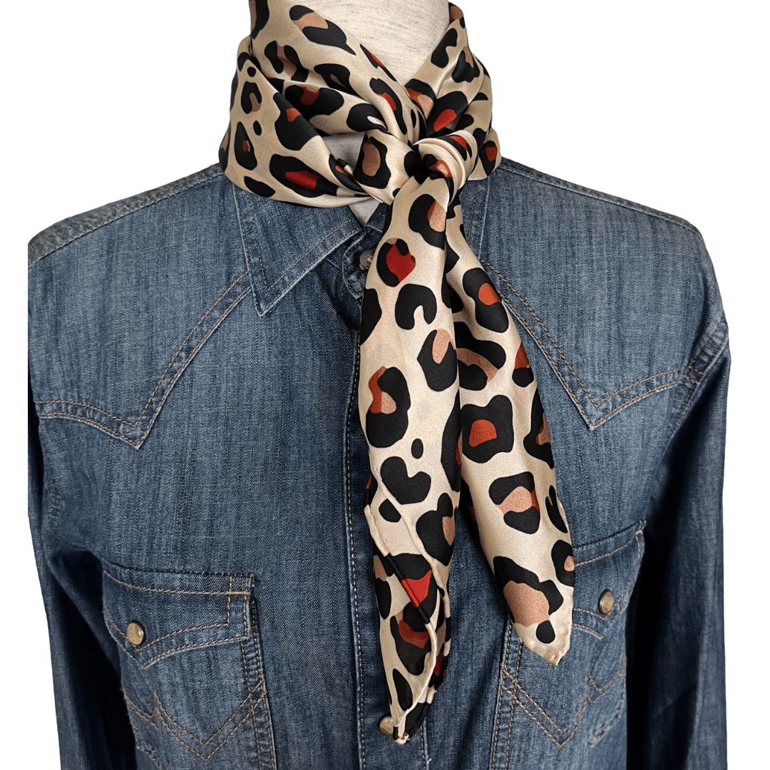 leopard print silk wild rag scarf