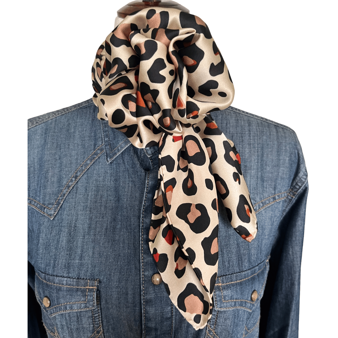 leopard print silk wild rag scarf