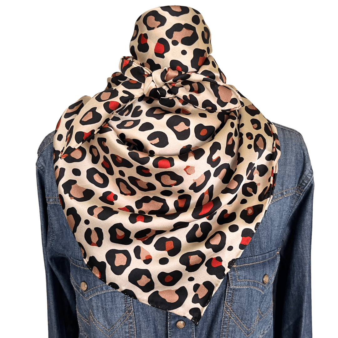 leopard print silk wild rag scarf
