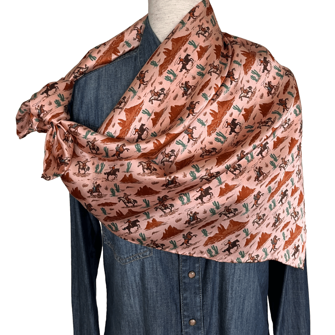 pink rose gold cowboy scarf