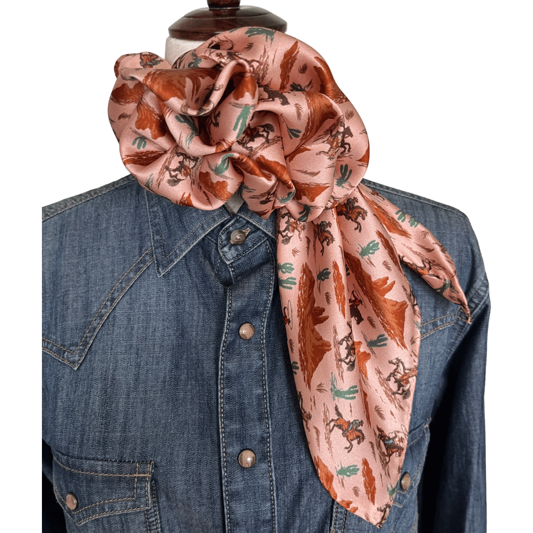 pink rose gold cowboy scarf