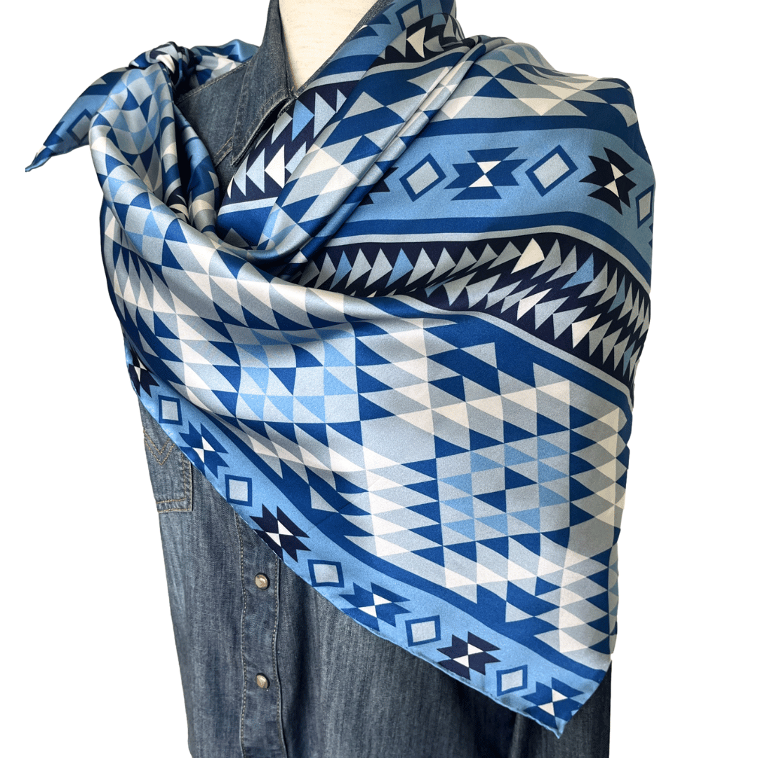 Sky Blue Silk Wild Rag Scarf