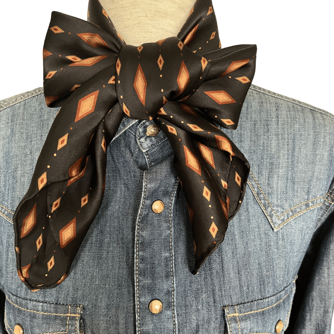Black silk wild rag scarf