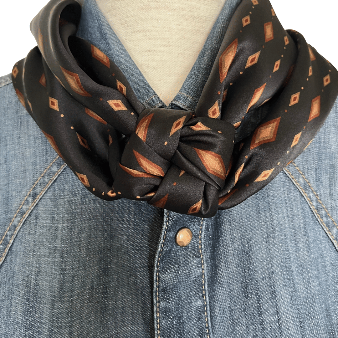 Black silk wild rag scarf