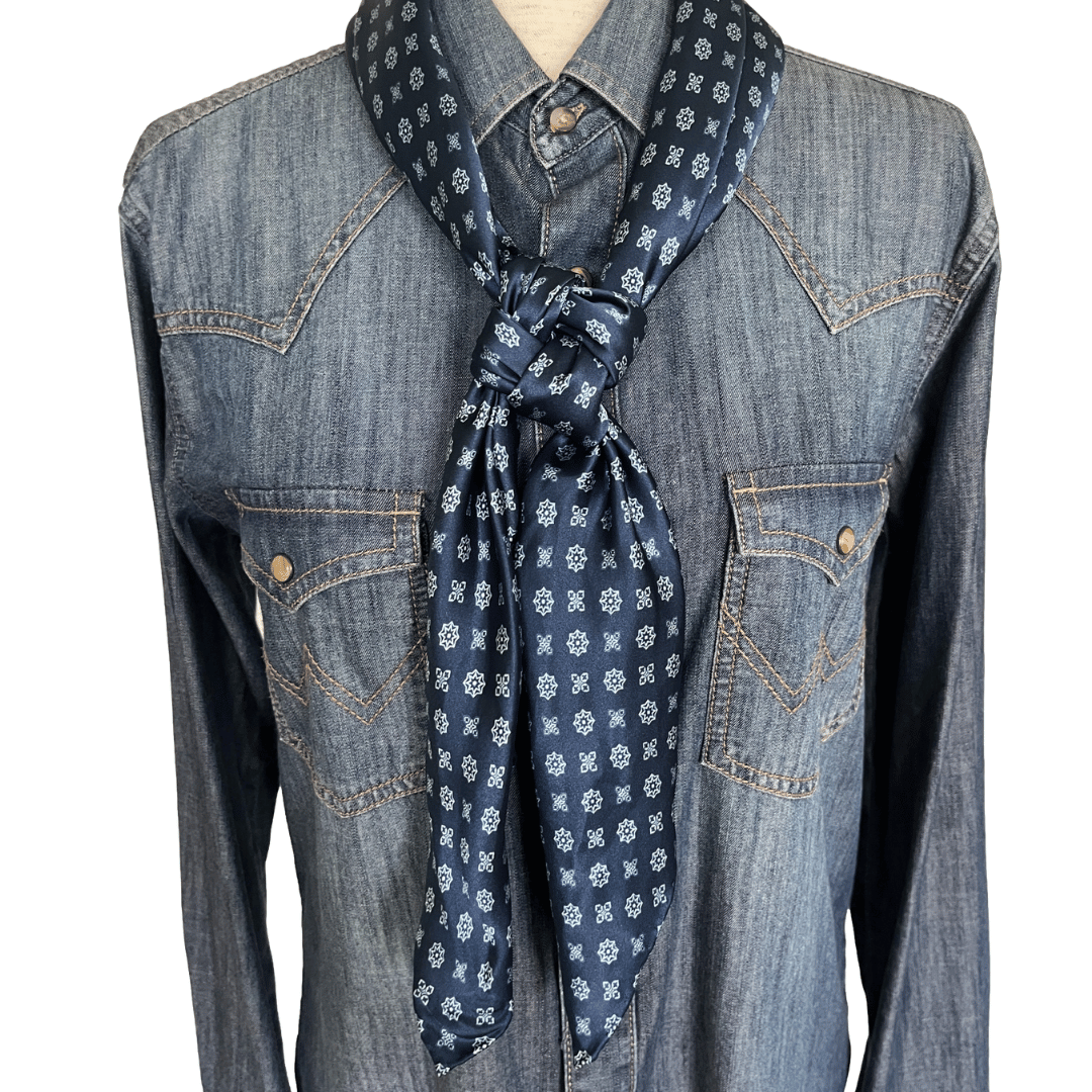 Blue Silk Wild Rag Scarf
