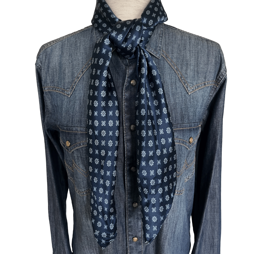 Blue Silk Wild Rag Scarf