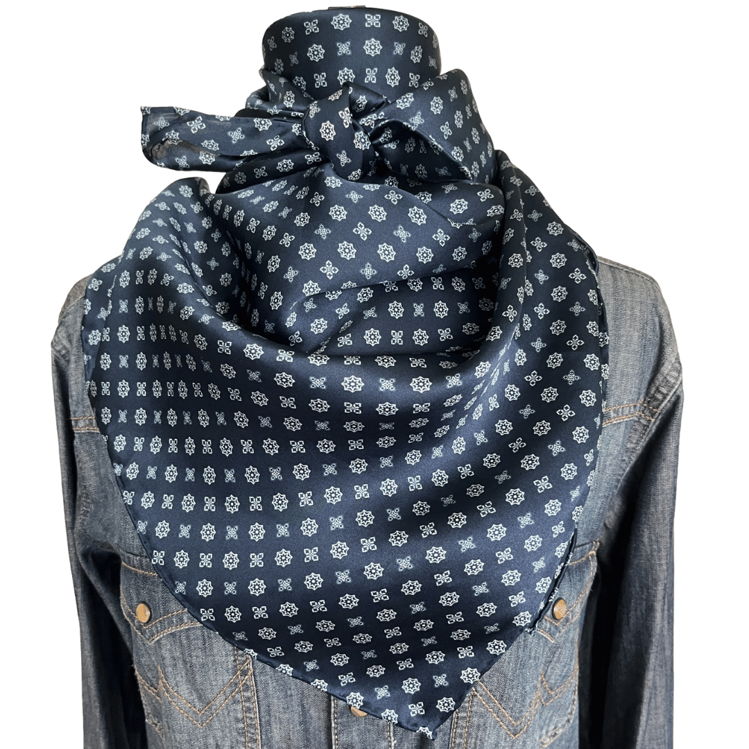 Blue Silk Wild Rag Scarf