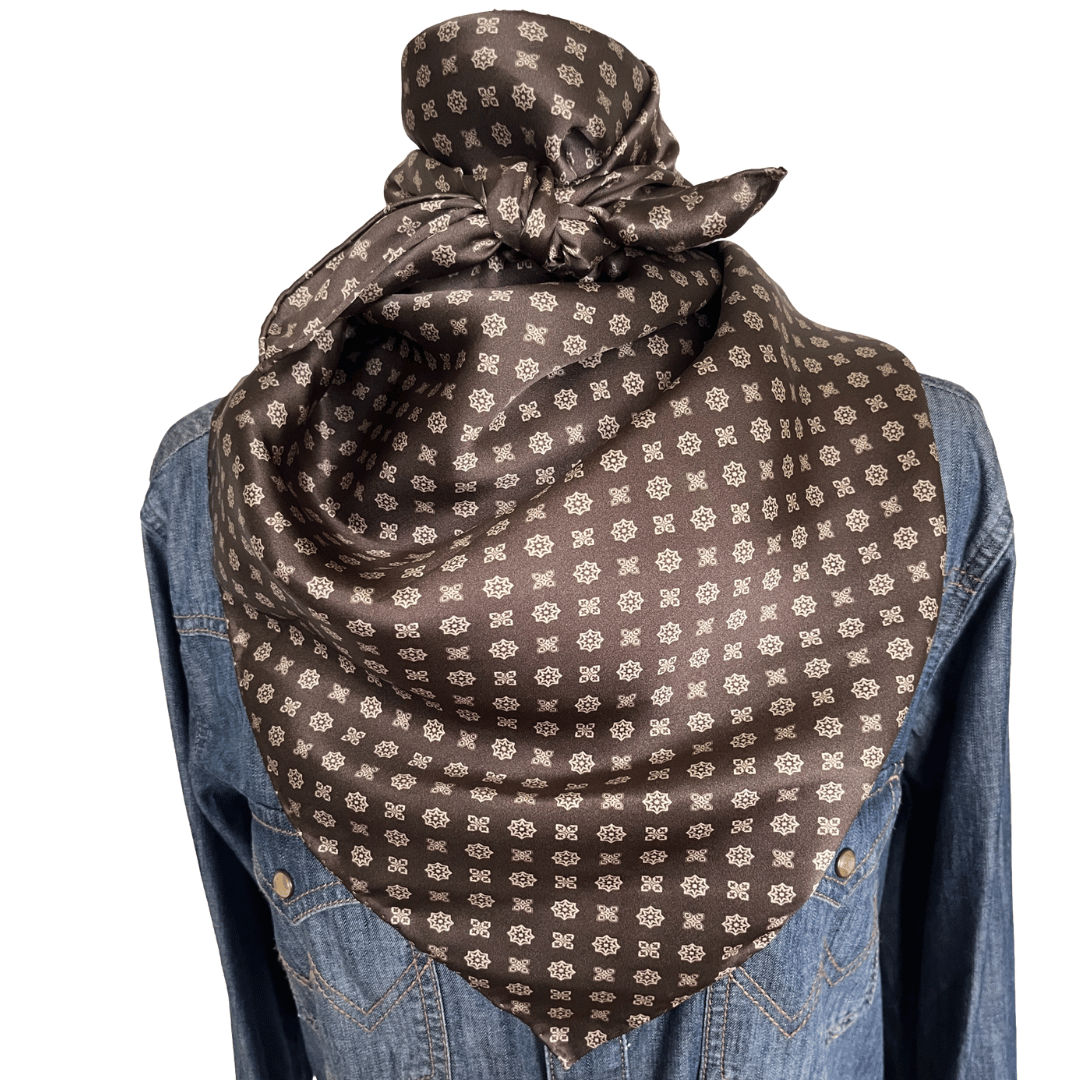 Cowboy Crossing Brown Silk Wild Rag