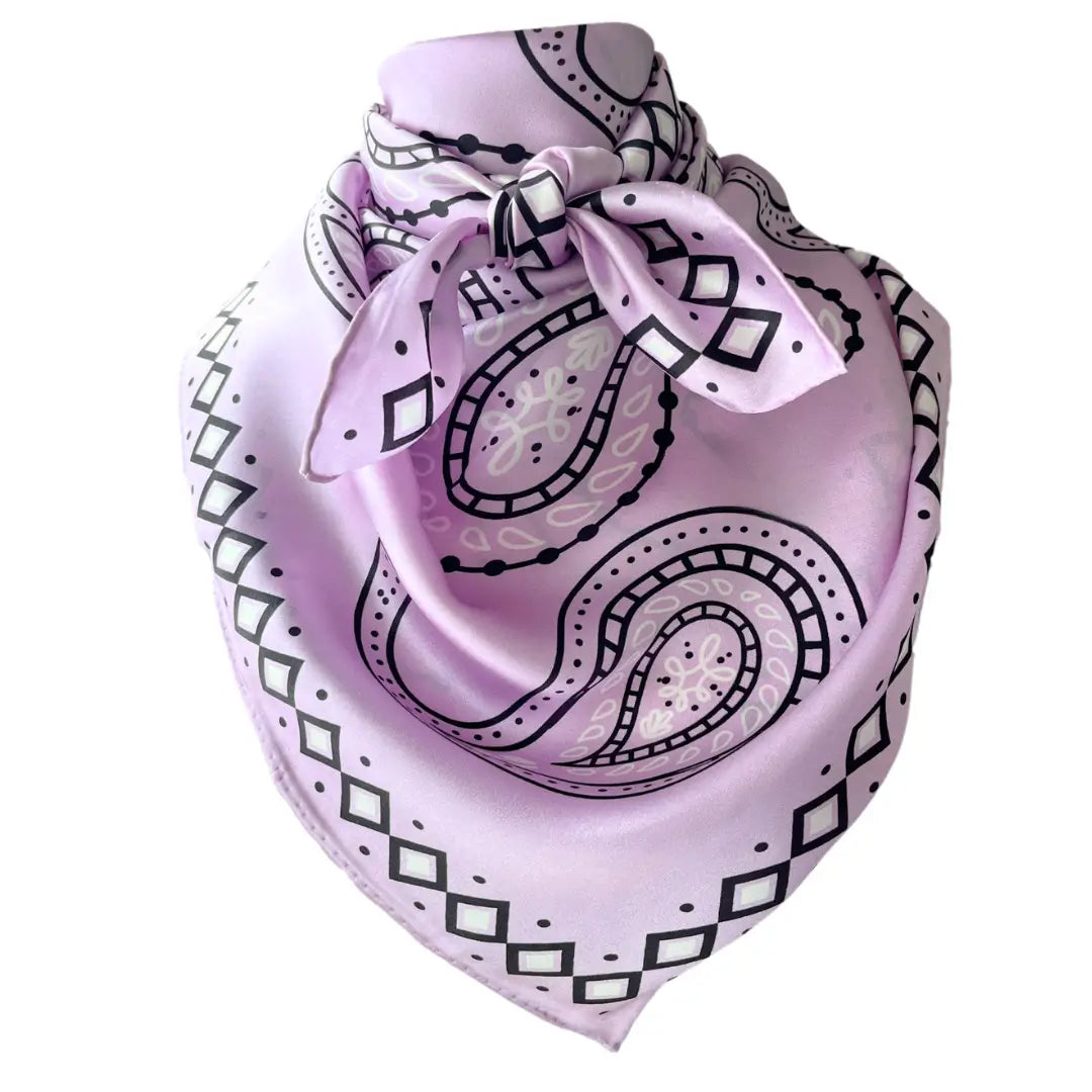 Cowtown Wild Rags Lilac Paisley Silk Scarf for Men and Women - Cowboy Western Bandana Scarves