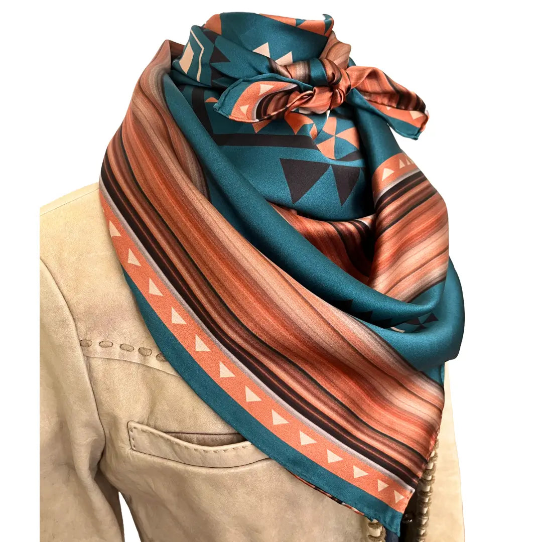 Serape (Cowboy Canyon) Western Wild Rag Silk Scarf