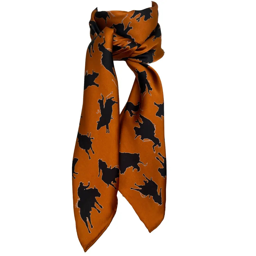 Bull Rider (Cowtown) Riding Wild Rag Silk Scarf