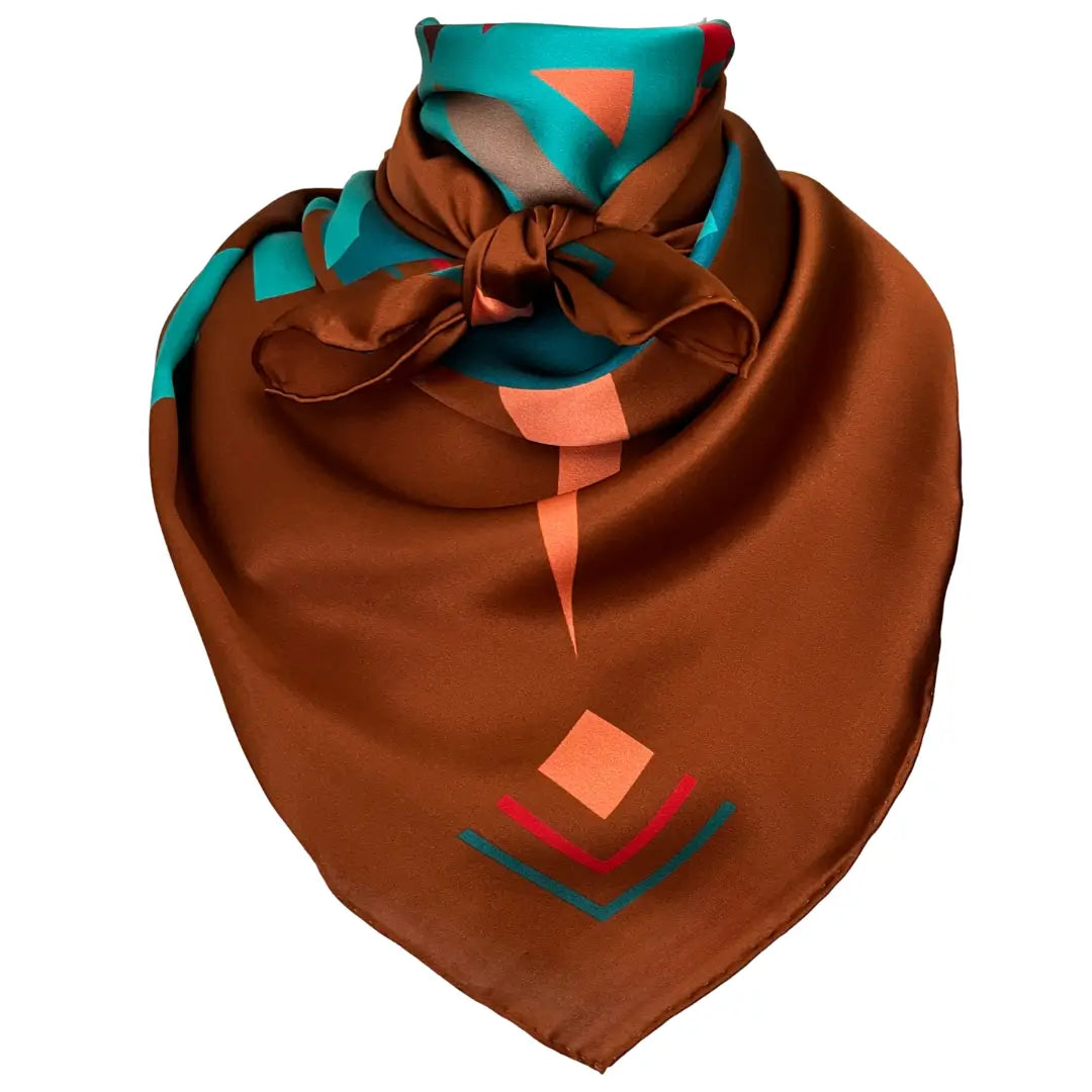 Wild Rag Side View Cowtown Wild Rags - Extra Large XL Silk Scarves for Men and Women