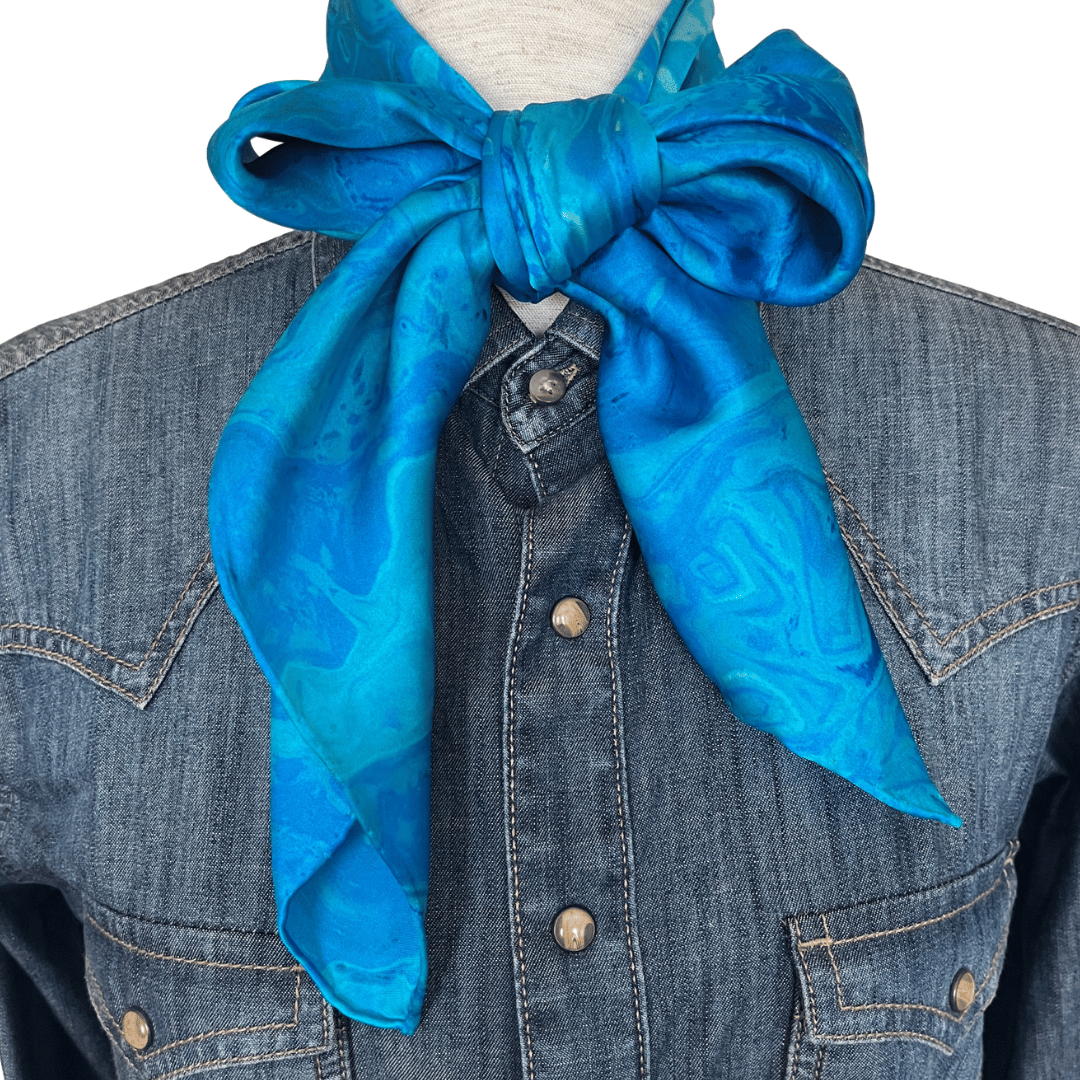 Silk Wild Rag Western Scarf - River Mist
