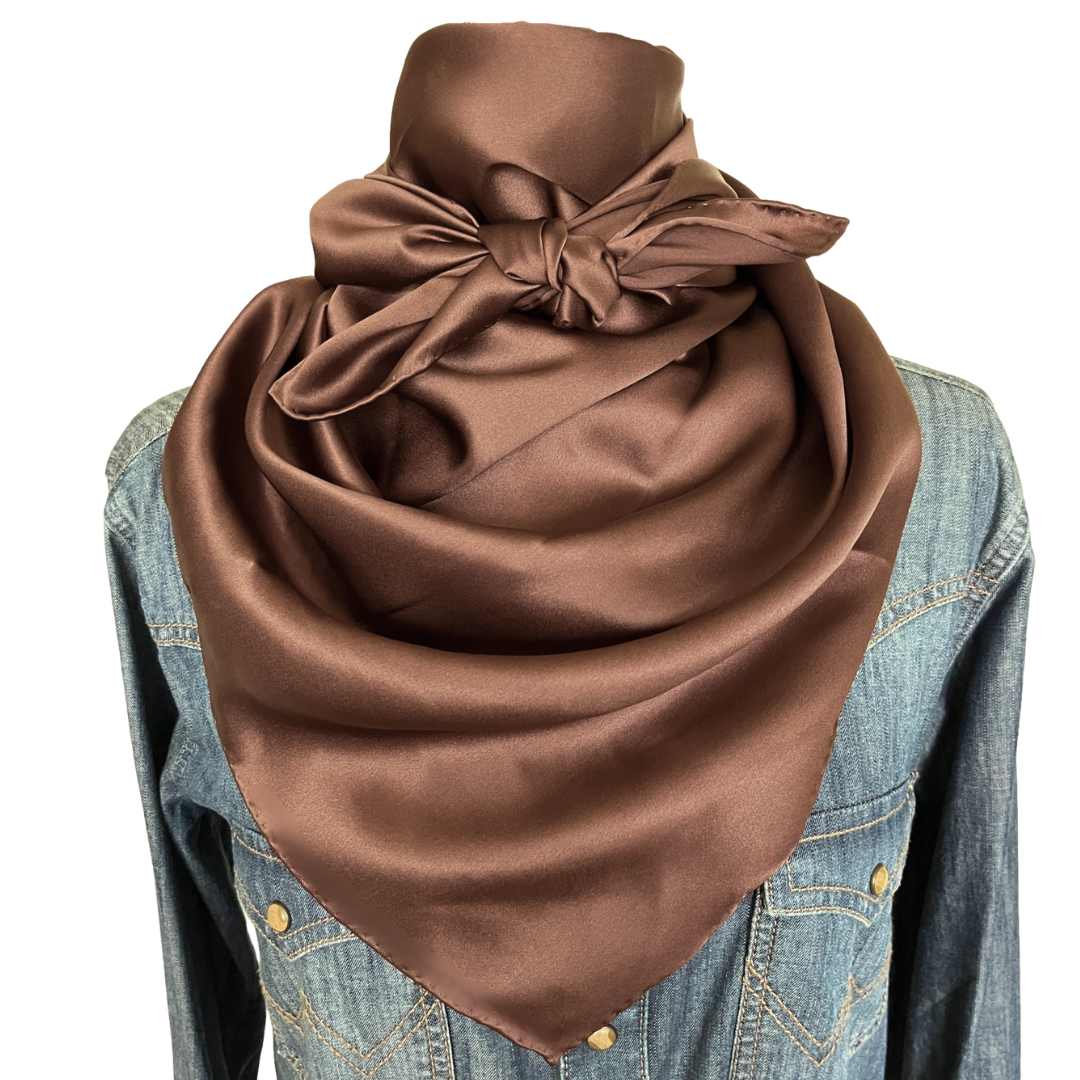 brown western silk scarf