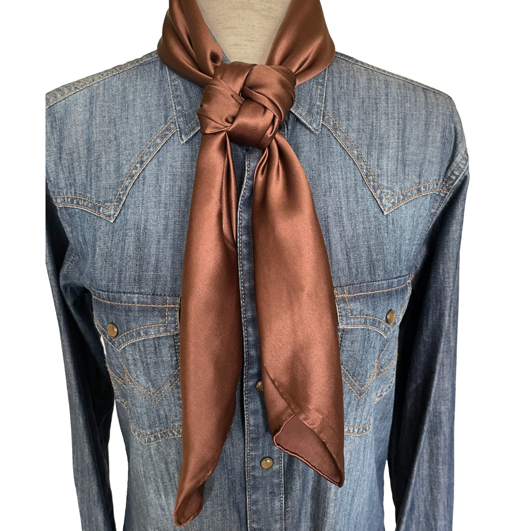 brown western silk scarf