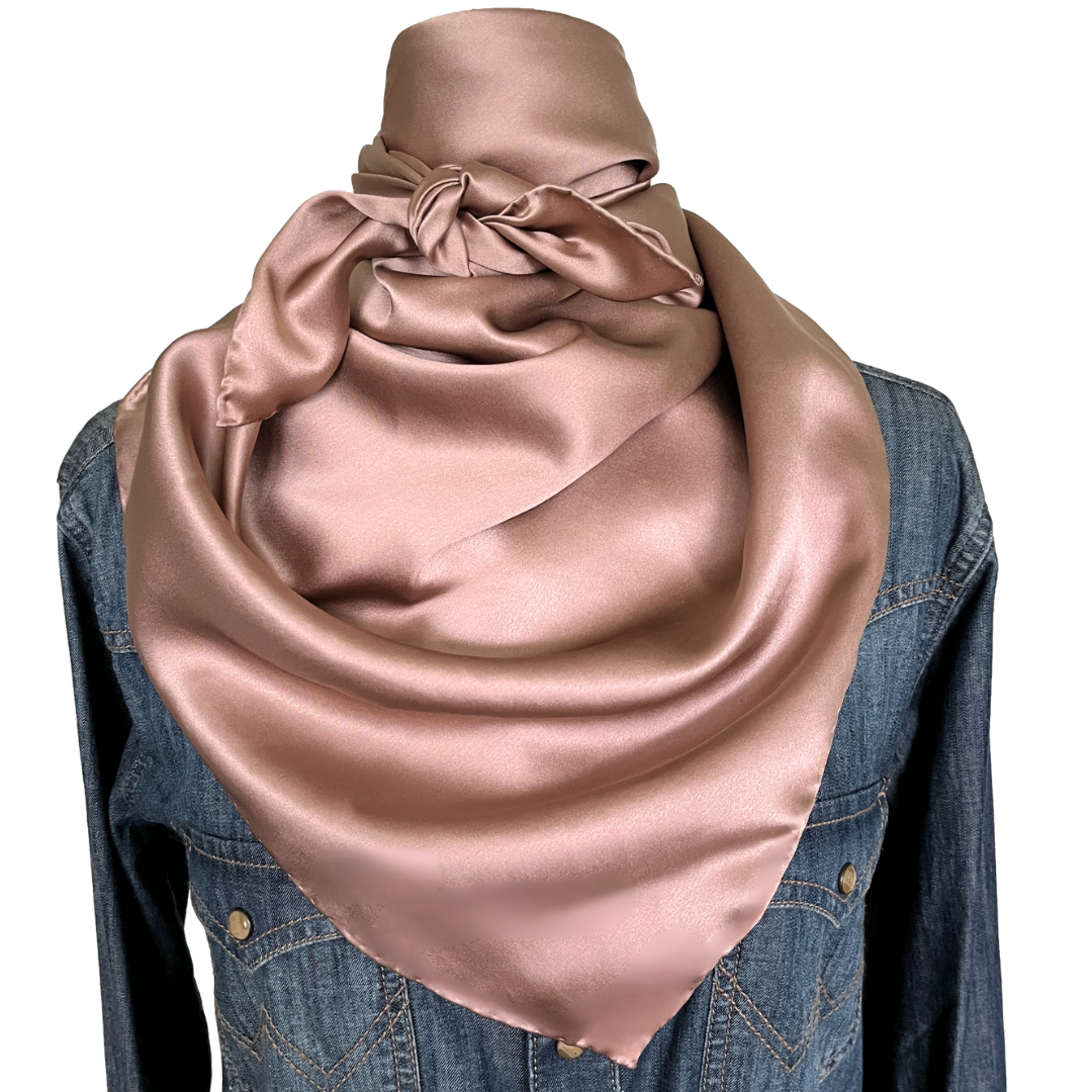 Cowgirl Rose | Rose Gold Silk Wild Rag | 19mm Solid Western Scarf