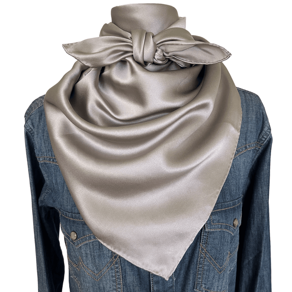 Nevada Silver - Solid Gray Silk Wild Rag - Cowtown Wild Rags