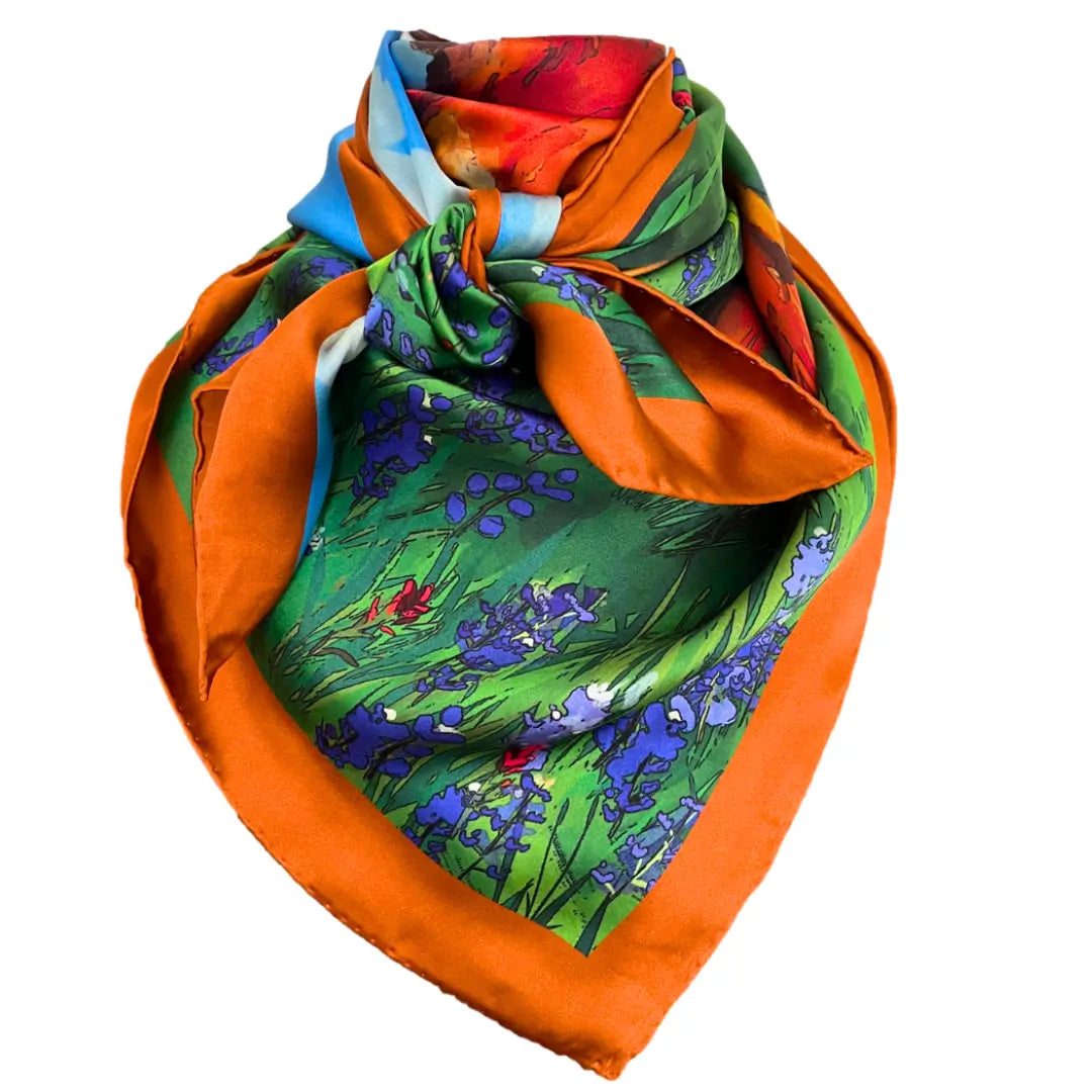 Cowboy Bandana - Longhorn silk scarf wild rag
