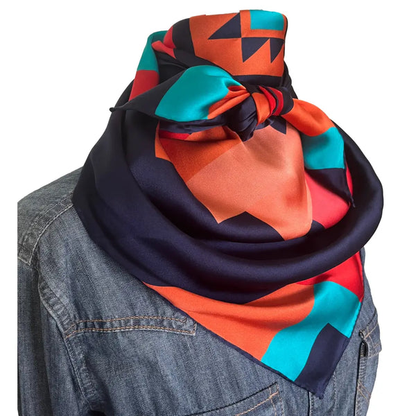 Aztec Wild Rags (Midnight in the Saddle) Silk Scarf - Cowtown Wild Rags