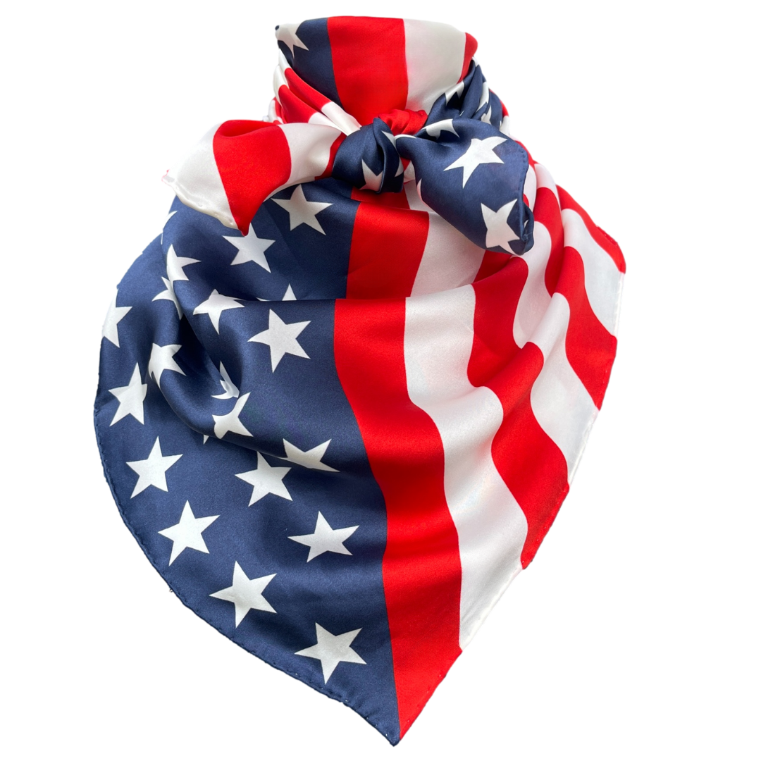 American flag silk scarf
