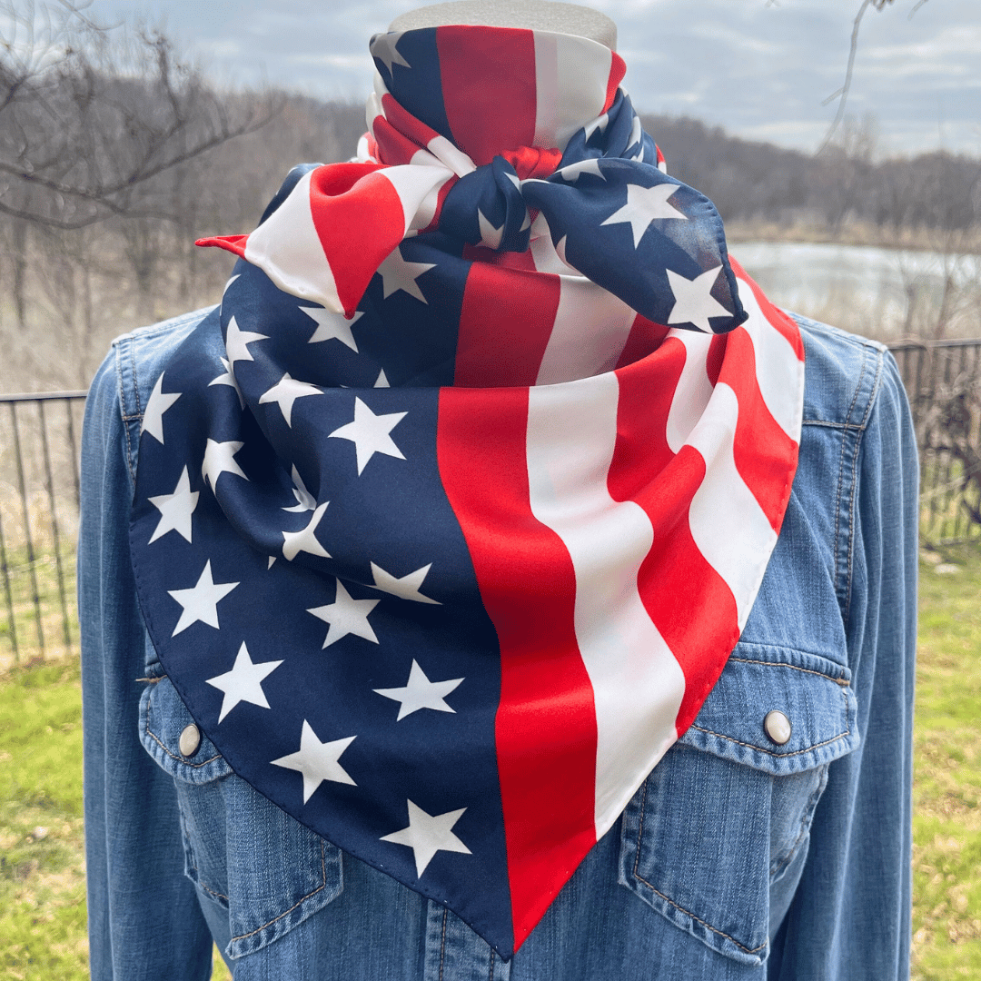 American flag silk scarf