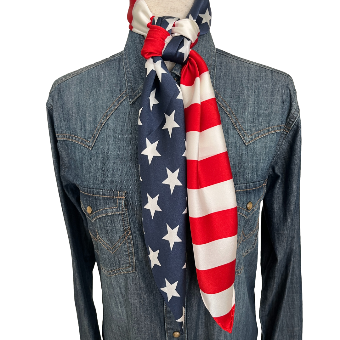 American flag silk scarf