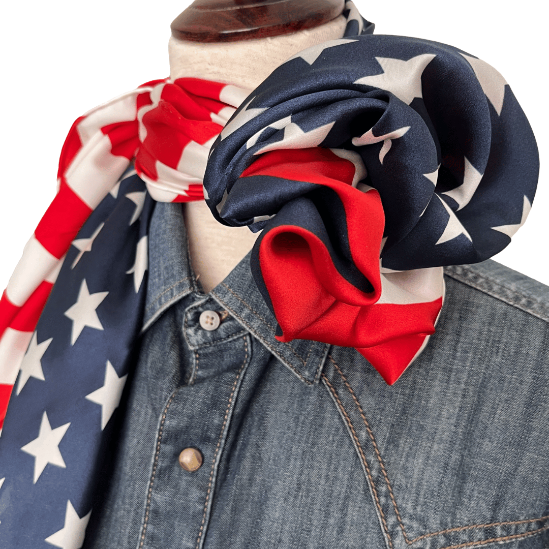 American flag silk scarf