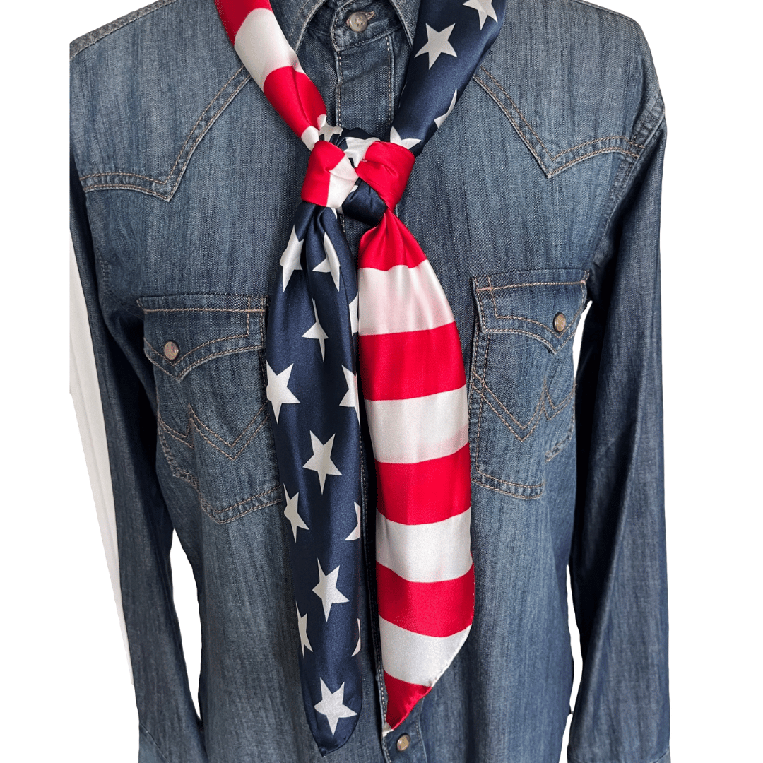 red white and blue patriotic wild rag