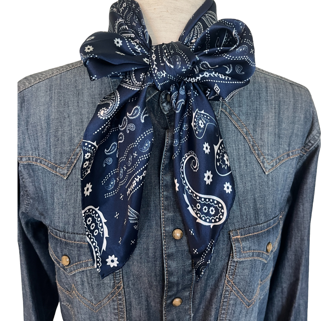 silk wild rag blue paisley