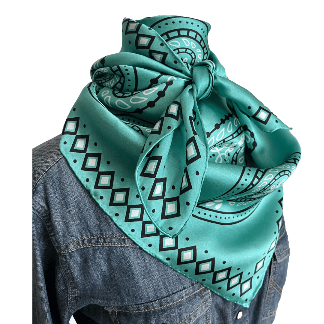 Paisley Wild Rags (Pagosa) Turquoise Silk Scarf