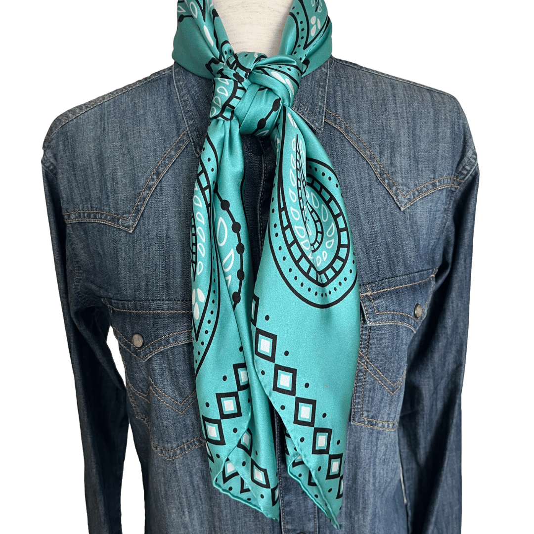 Paisley Wild Rags (Pagosa) Turquoise Silk Scarf